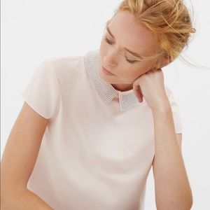 Ted Baker Embellished Pearl Collar Top